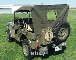 Haut d'été souple pour Willys Jeep Ford MB GPW G-503 - Vert olive clair en toile