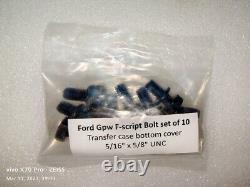 Jeep Ford Gpw WW2 G503 F Script 7 Emplacements de Vis (Ensemble de 48) reproduction de haute qualité