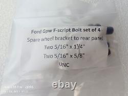 Jeep Ford Gpw Ww2 F Script 9 Emplacement Body Bolts (set Of 59) Repro De Haute Qualité