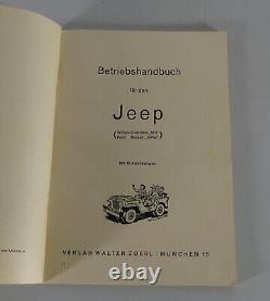Manuel d'utilisation de la Jeep Willys Overland MB+ Ford Gpw Année de construction 1942-1945