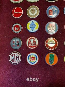 Plaque d'immatriculation en étain vintage des années 1940 Lot de 28 étiquettes de boîte de céréales Wheaties Studebaker