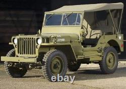 Pour Jeep Willys Ford MB Gpw Toile De Haute Qualité Soft Top G-503- Od/olive Green