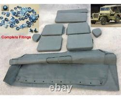 Pour Jeep Willys Ford MB Gpw Toile Top Et Coussin Set G-503+ Seat Storage