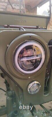 Pour Jeep Willys GPW Kit de conversion de phare LED - Complet avec montage et câblage