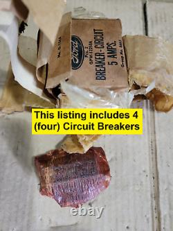 Quatre disjoncteurs de circuit de 5 ampères NOS pour Jeep Willys MB Ford GPW GPW-12250A & WO-A1733