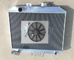 Radiateur en aluminium 3 rangées + ventilateur pour Jeep Willys MB/CJ-2A/M38/Ford GPW 1941-1952 MT