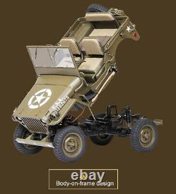 Rc Truck 4x4 Jeef 110 Ford Gpw 1941 Seconde Guerre Mondiale Willys MB 4wd Us Army Jeep 2.4g Rtr