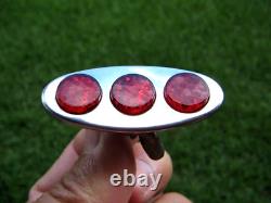 Réflecteur triple ovale antique rouge vintage pour rod hot RAT HARLEY INDIAN