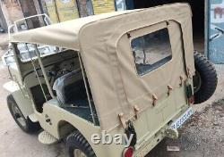 TOIT ÉTÉ SOUPLE POUR ARCEAUX DROITS POUR JEEP WILLYS CJ2A 1945-1949 - VERT OD