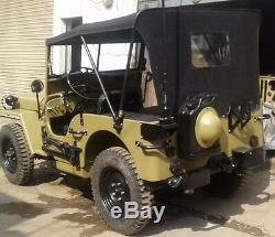 Toile Souple Cousue Pour Jeep Ford Willys MB Gpw 1941-1948 Kaki & Noir