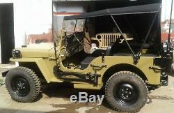 Toile Souple Cousue Pour Jeep Ford Willys MB Gpw 1941-48 Kaki Marron Noir