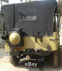 Toile Souple Cousue Pour Jeep Ford Willys MB Gpw 1941-48 Kaki Marron Noir