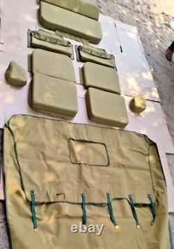 Toile de toit et ensemble de coussin G-503 + Pochette arrière A3216 pour Willys Jeep Ford MB GPW