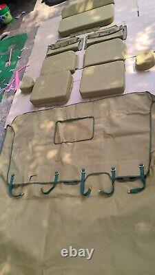 Toile de toit et ensemble de coussin G-503 + Pochette arrière A3216 pour Willys Jeep Ford MB GPW