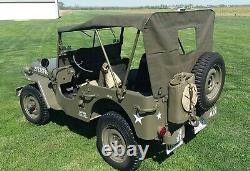 Toile de toit et ensemble de coussin G-503 + Pochette arrière A3216 pour Willys Jeep Ford MB GPW