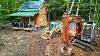 Travaux Sur Le Site Autour De La Petite Cabane Hors Réseau Dans Les Adirondacks