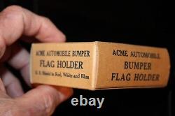 Vintage 1930s Nos Auto Pare-chocs Flag Bracket Annin Gm Ford Chevy Hot Rod